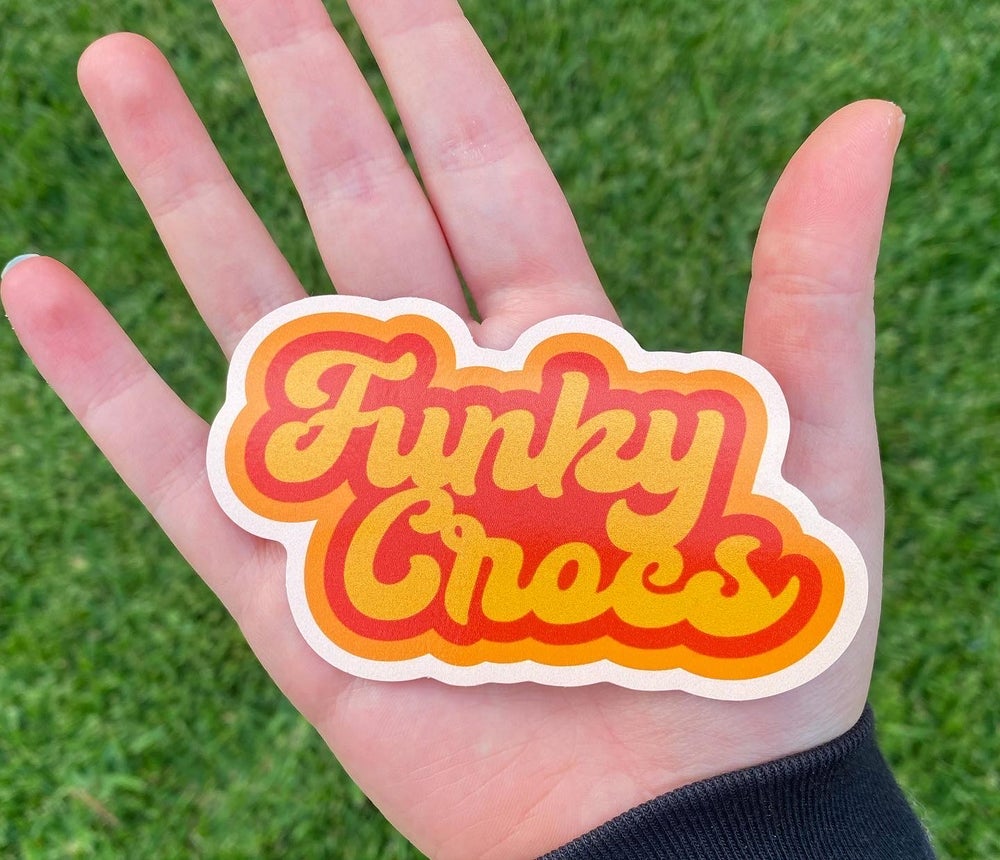 Funky Crocs Logo Stickers